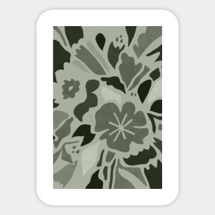 Dark green floral pattern Sticker